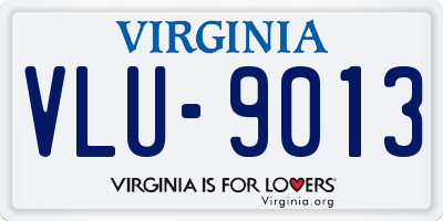 VA license plate VLU9013