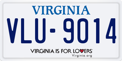 VA license plate VLU9014