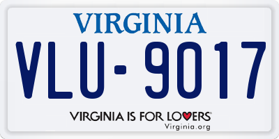 VA license plate VLU9017