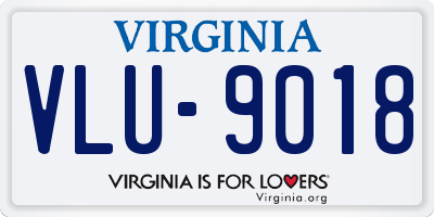 VA license plate VLU9018