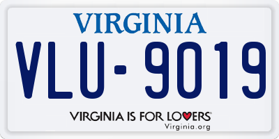 VA license plate VLU9019