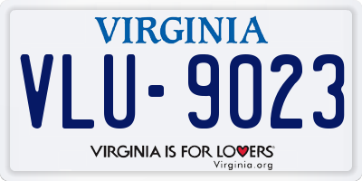 VA license plate VLU9023