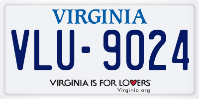 VA license plate VLU9024