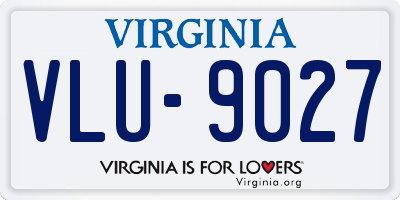 VA license plate VLU9027