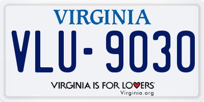 VA license plate VLU9030