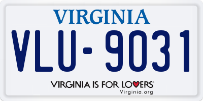 VA license plate VLU9031