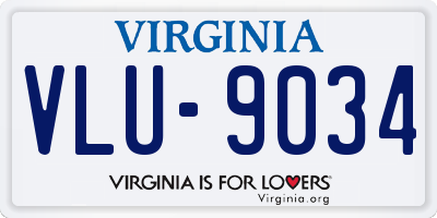 VA license plate VLU9034