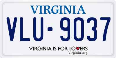 VA license plate VLU9037