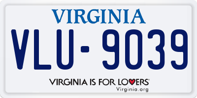 VA license plate VLU9039
