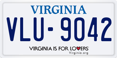 VA license plate VLU9042