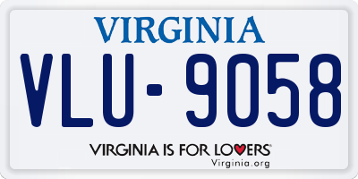 VA license plate VLU9058