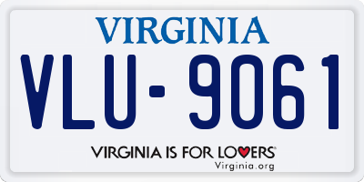 VA license plate VLU9061
