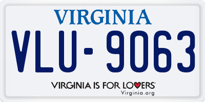 VA license plate VLU9063