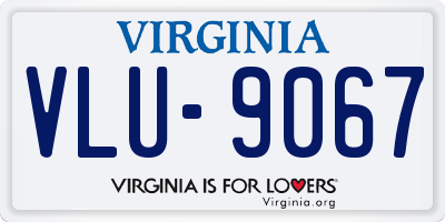 VA license plate VLU9067