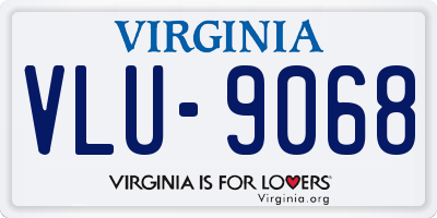 VA license plate VLU9068