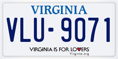 VA license plate VLU9071