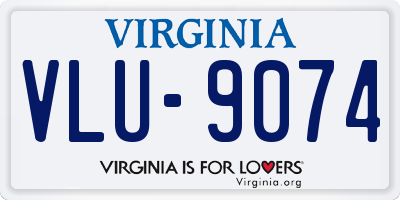 VA license plate VLU9074