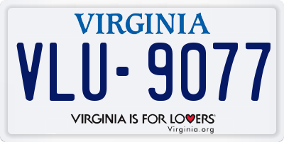 VA license plate VLU9077