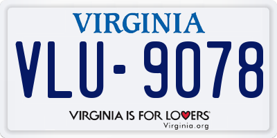 VA license plate VLU9078