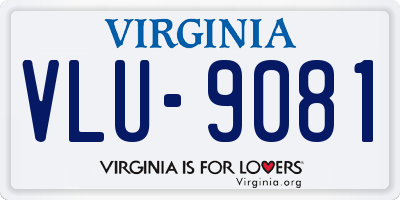 VA license plate VLU9081