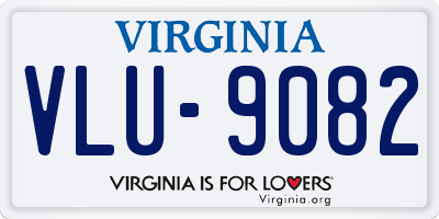 VA license plate VLU9082