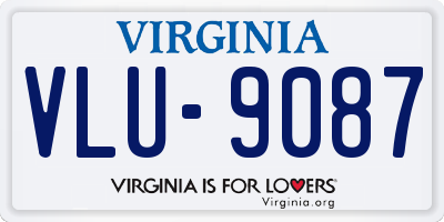 VA license plate VLU9087