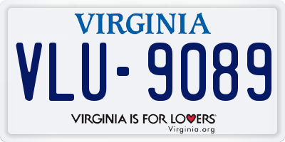 VA license plate VLU9089