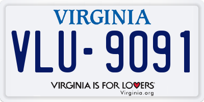 VA license plate VLU9091