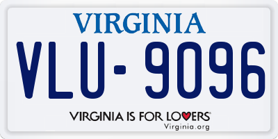 VA license plate VLU9096