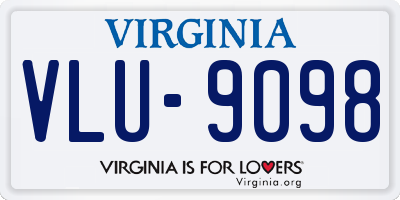 VA license plate VLU9098