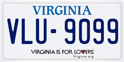 VA license plate VLU9099
