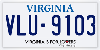 VA license plate VLU9103