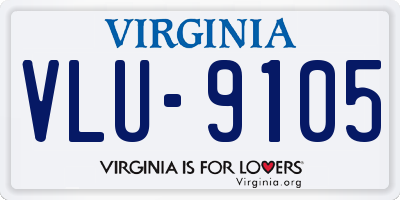 VA license plate VLU9105