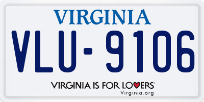 VA license plate VLU9106