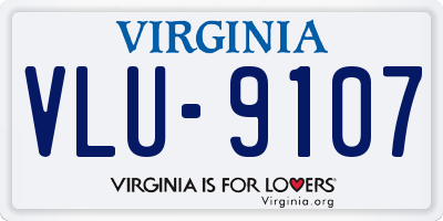 VA license plate VLU9107
