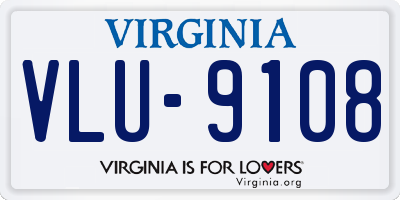 VA license plate VLU9108