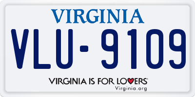 VA license plate VLU9109