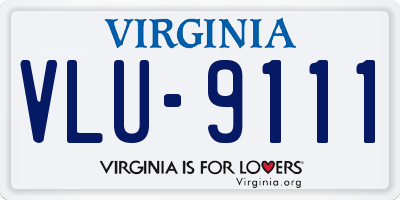 VA license plate VLU9111