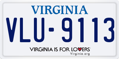 VA license plate VLU9113