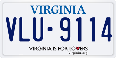 VA license plate VLU9114