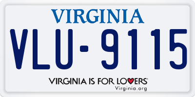 VA license plate VLU9115