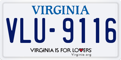 VA license plate VLU9116