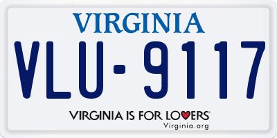 VA license plate VLU9117