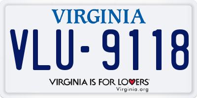 VA license plate VLU9118