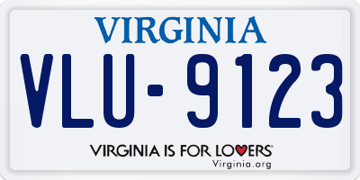 VA license plate VLU9123