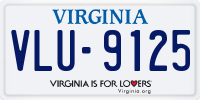 VA license plate VLU9125