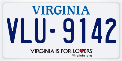 VA license plate VLU9142