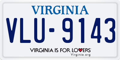VA license plate VLU9143