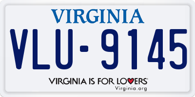VA license plate VLU9145