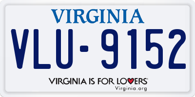 VA license plate VLU9152
